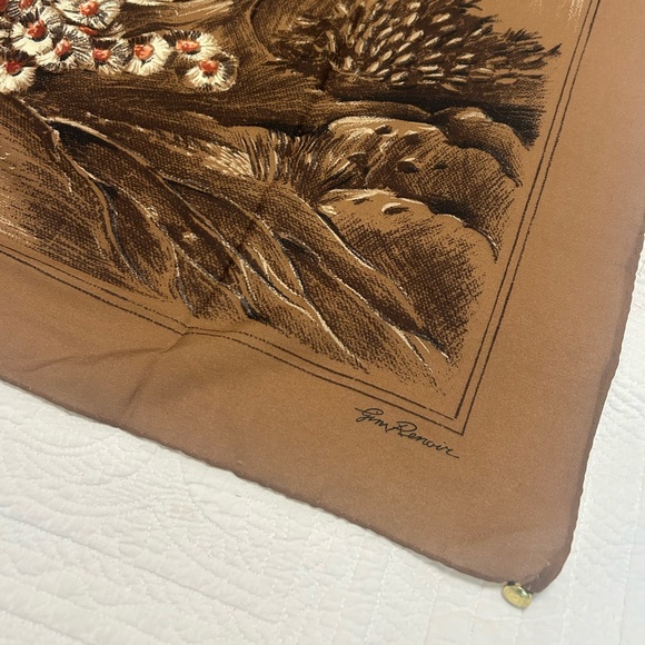 Floral Brown Scarf Made In Italy - Picture 2 of 8